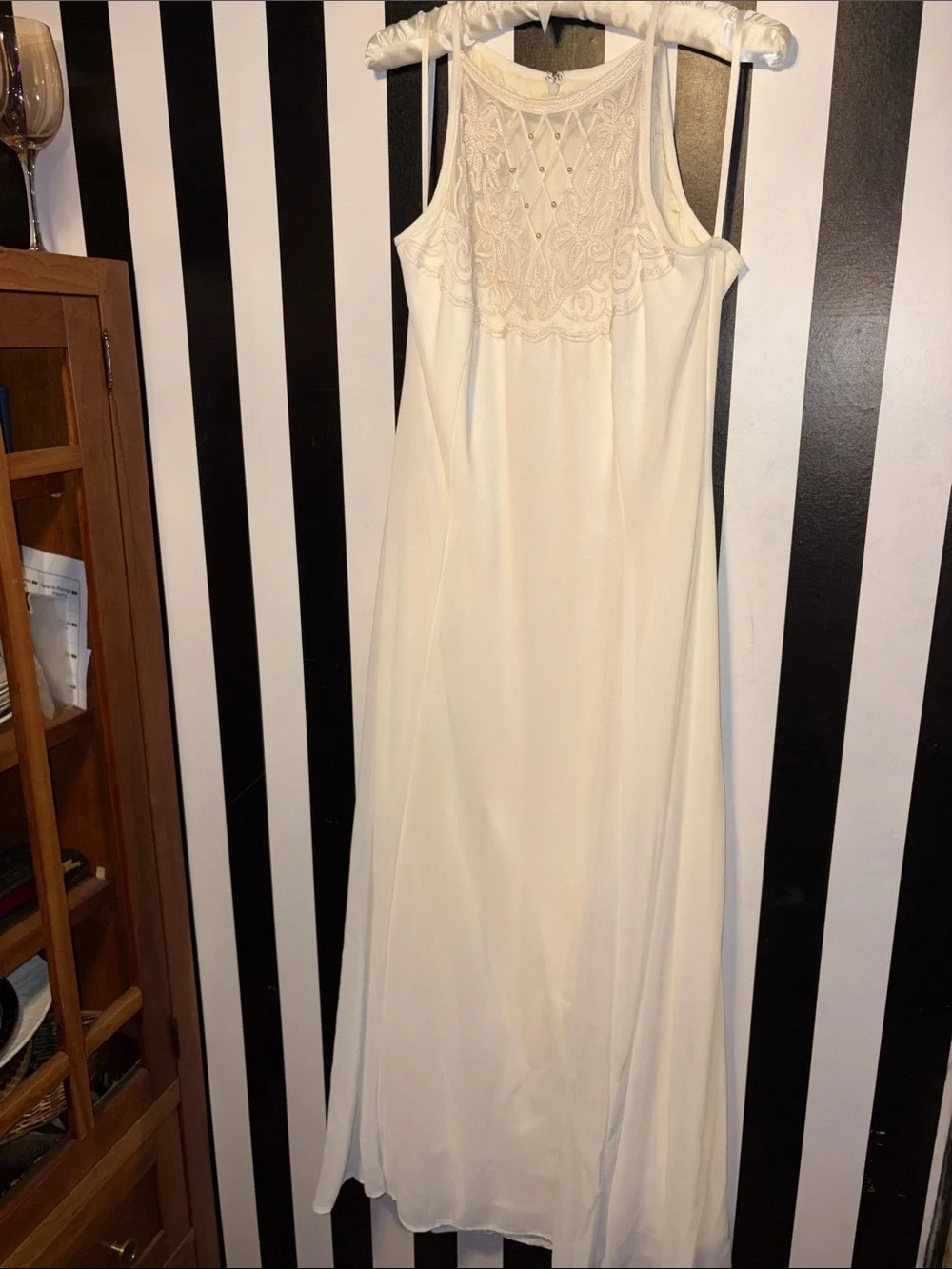 Scott McClintock Millenium 2000  Sleeveless Maxi Wedding Gown Embroidered Dress